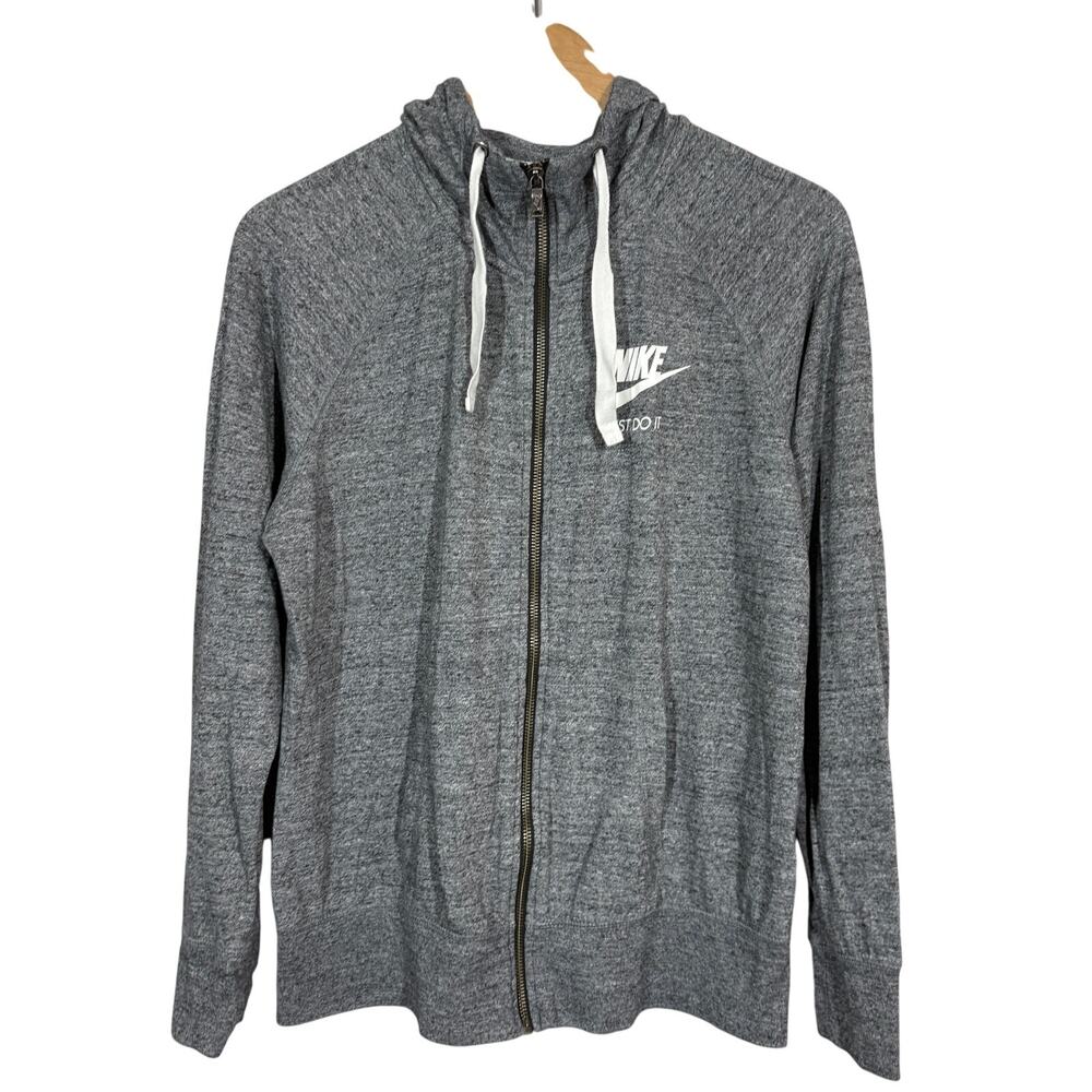 Nike Full Zip Lightweight Jacket Knit Pocket Casual Sport Hoodie - L